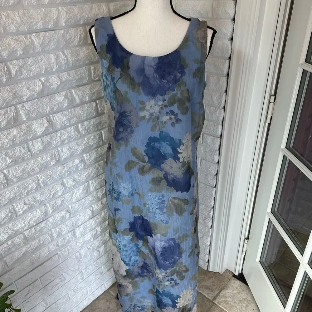 Blue Floral Dress - Picture 1 of 7